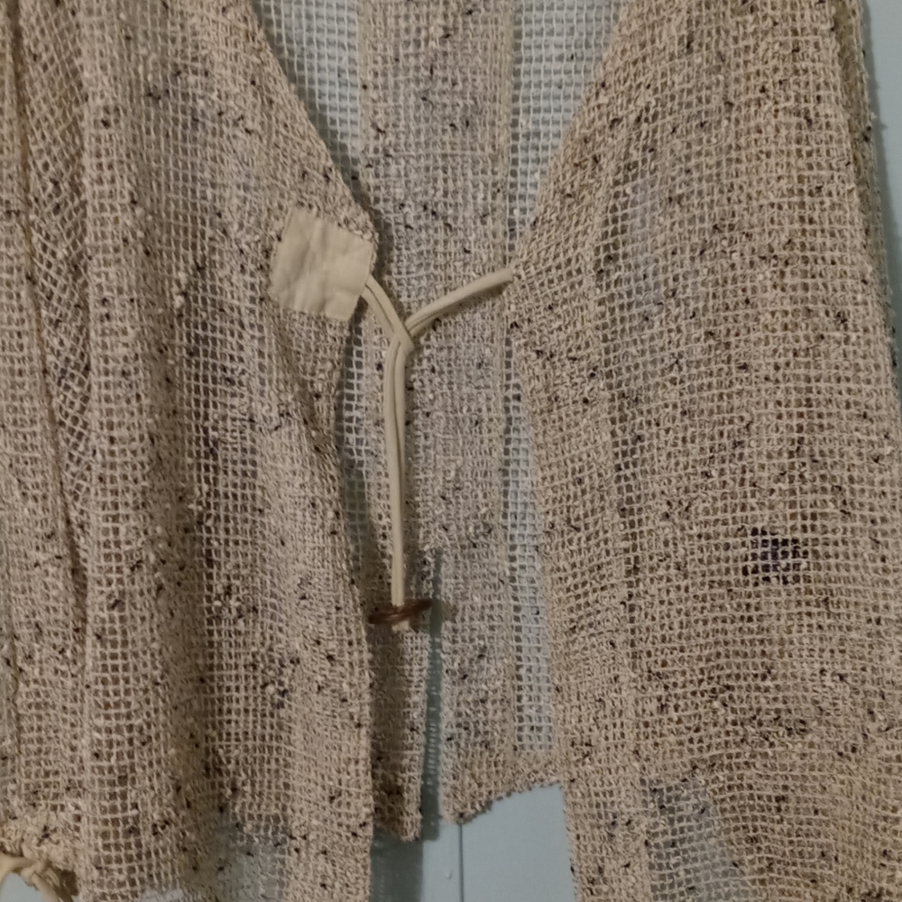 Mirror Image Sweater/Cardigan with loop/wood bead soft size 2X Brown/Black - Picture 2 of 15